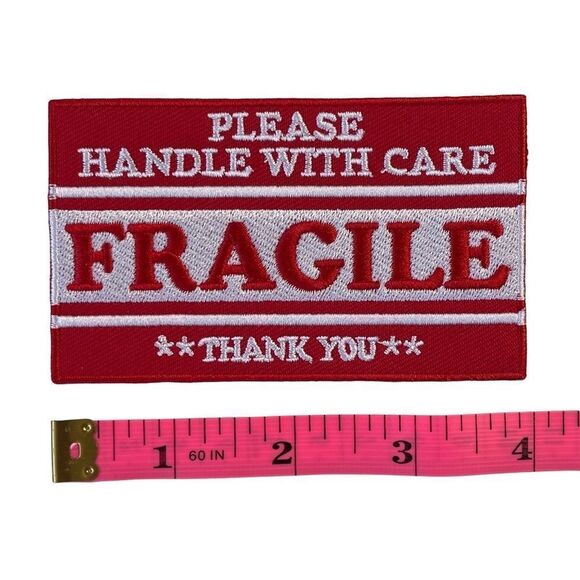 Fragile Handle With Care Embroidered Patch - Picture 2 of 4